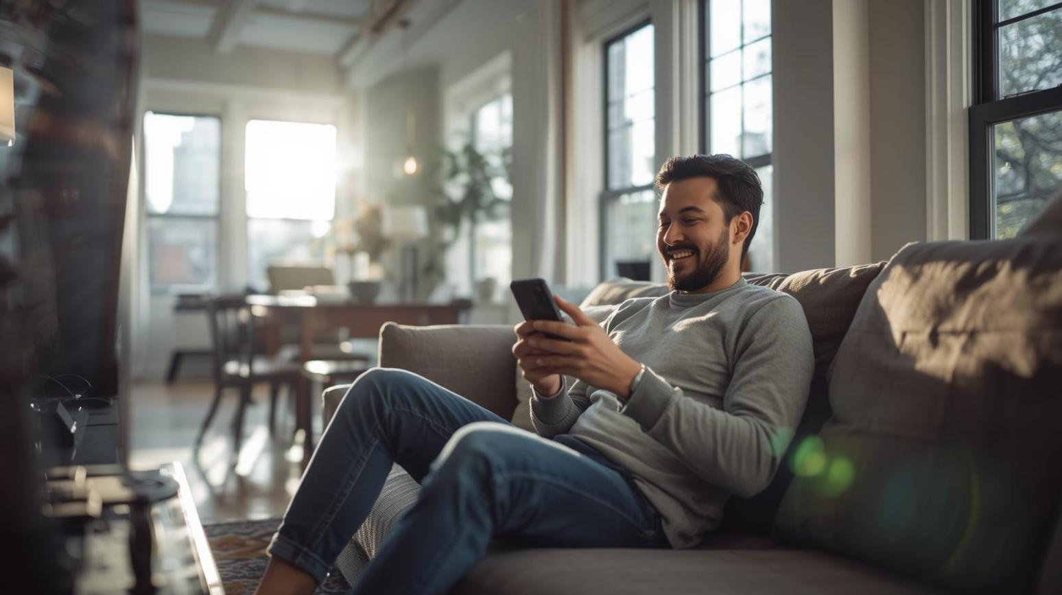 A relaxed New Yorker enjoying fair and accessible online gaming at home - Accessibility And Fair Play Driving A New Vision For Digital Gaming In New York
