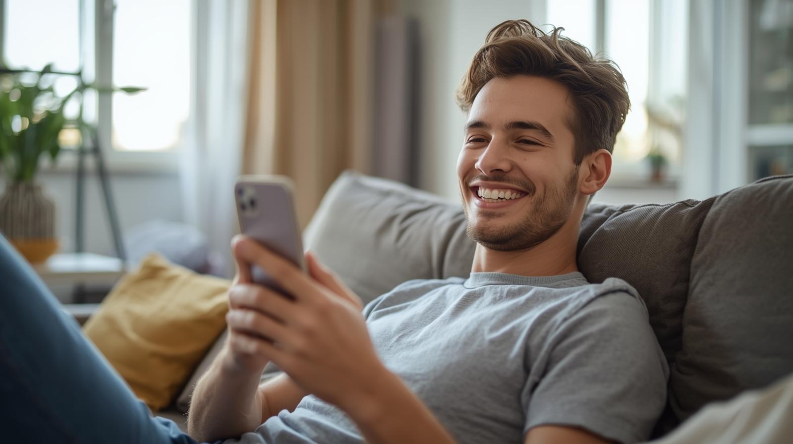 New York Online Players Look Toward Real Time Table Gaming as Regulatory Momentum Builds Smiling player using tablet at home enjoying online card game in bright daylight - New York Online Players Look Toward Real Time Table Gaming as Regulatory Momentum Builds